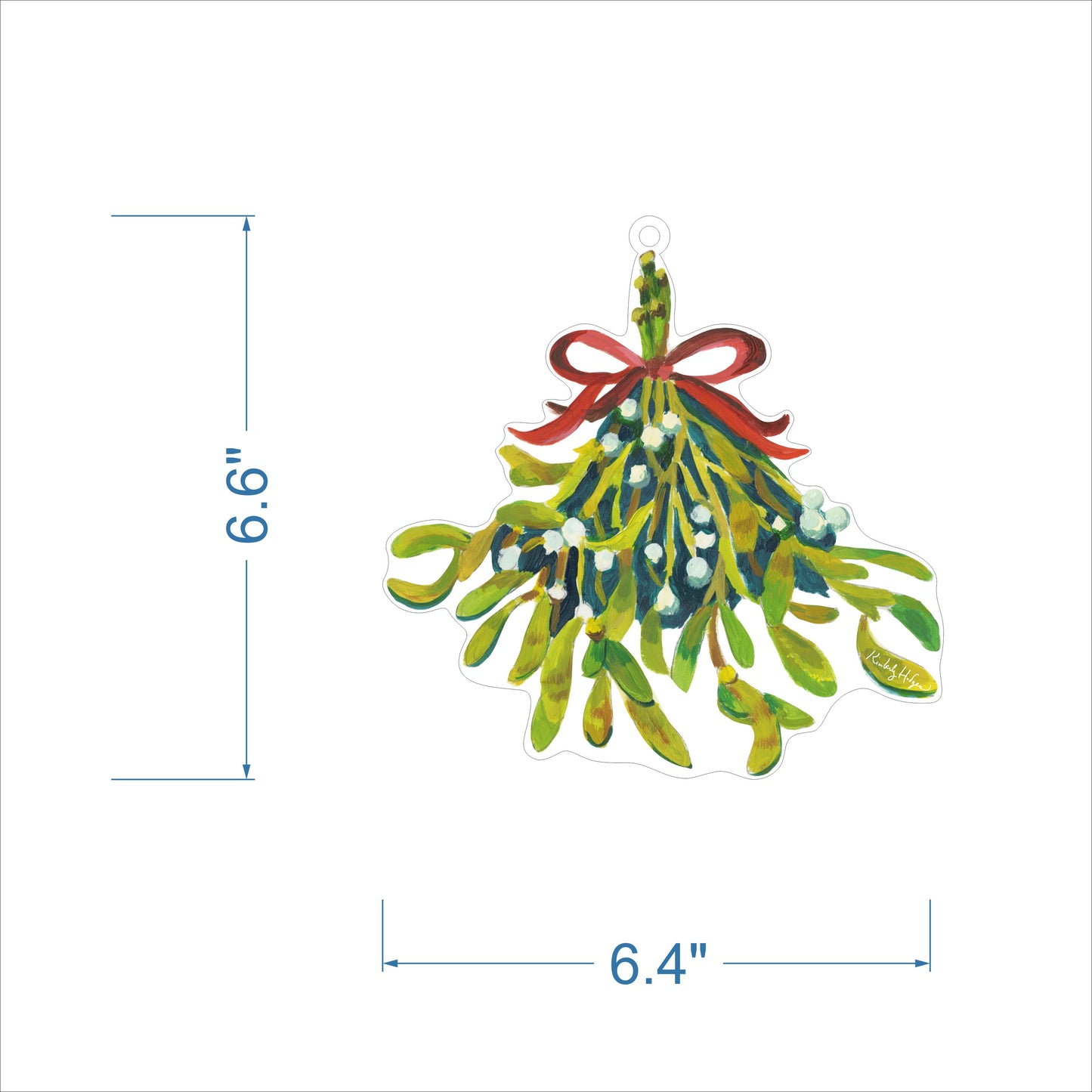 Mistletoe Acrylic Large Holiday Ornament