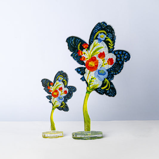 Navy Fleur | 0.25in. Acrylic Floral