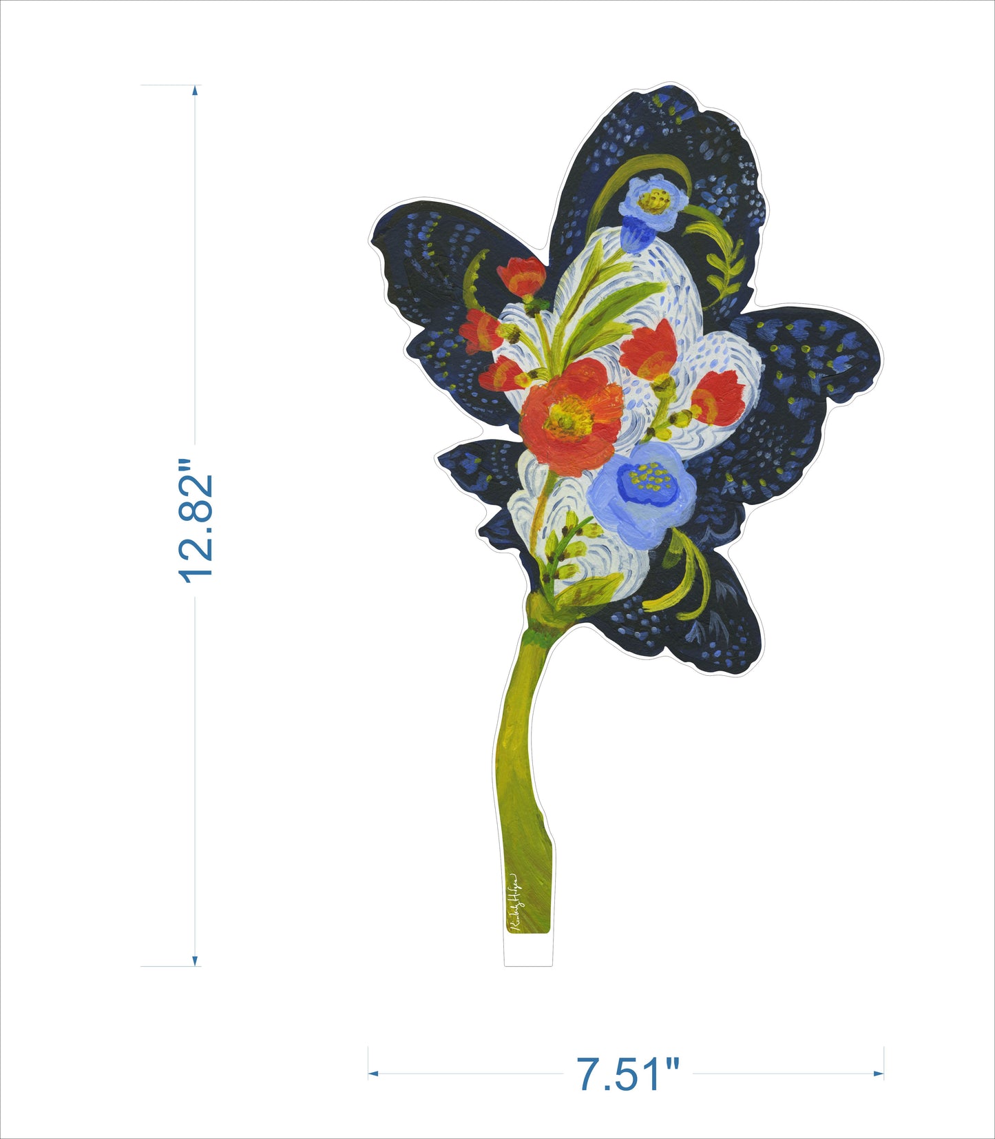 Navy Fleur | 0.25in. Acrylic Floral