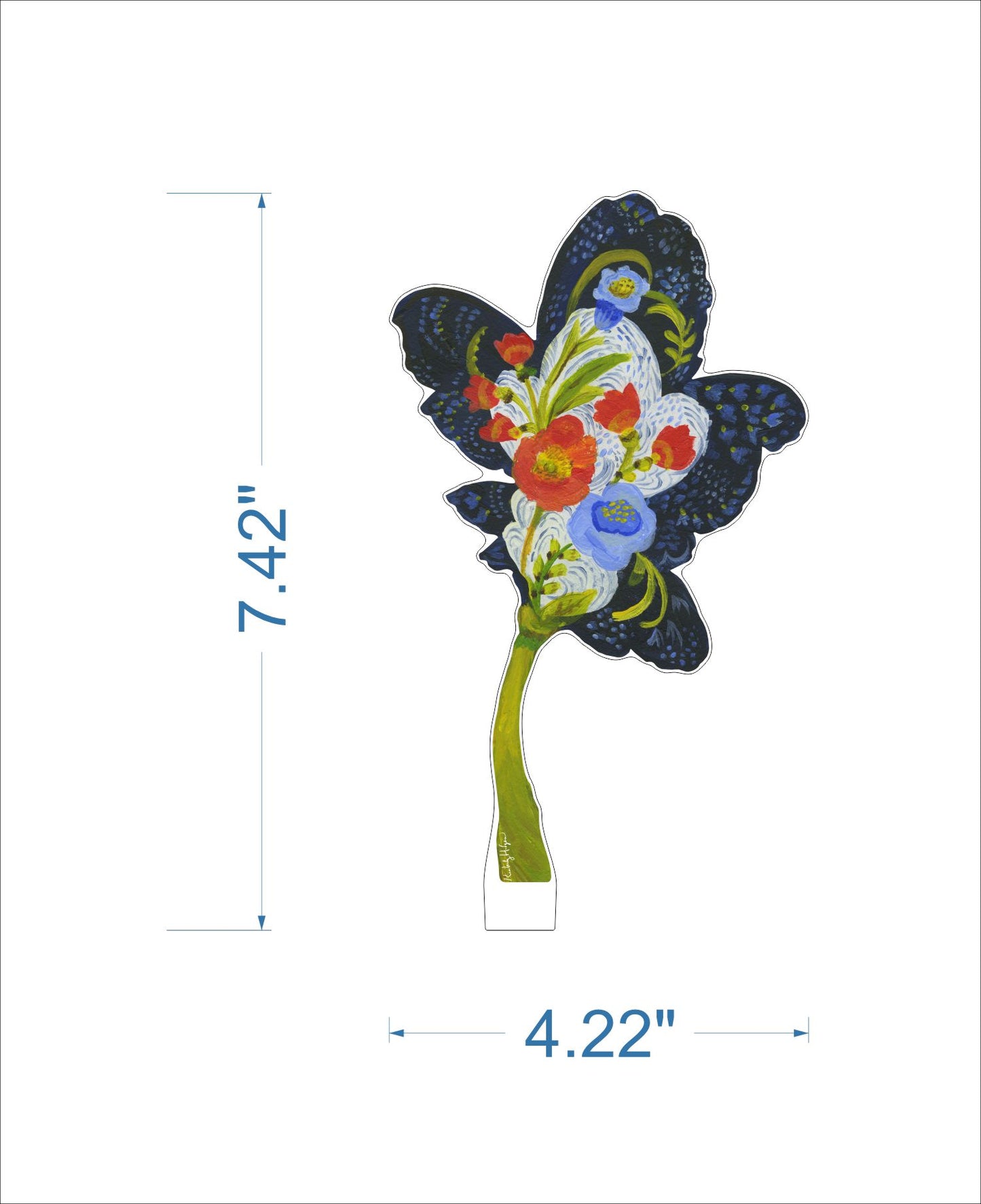 Navy Fleur | 0.25in. Acrylic Floral