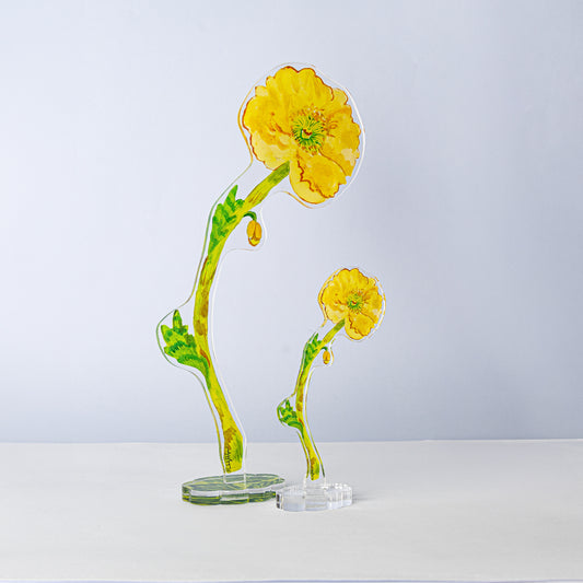 Pale Yellow Iceland Poppy | 0.25in. Acrylic Floral