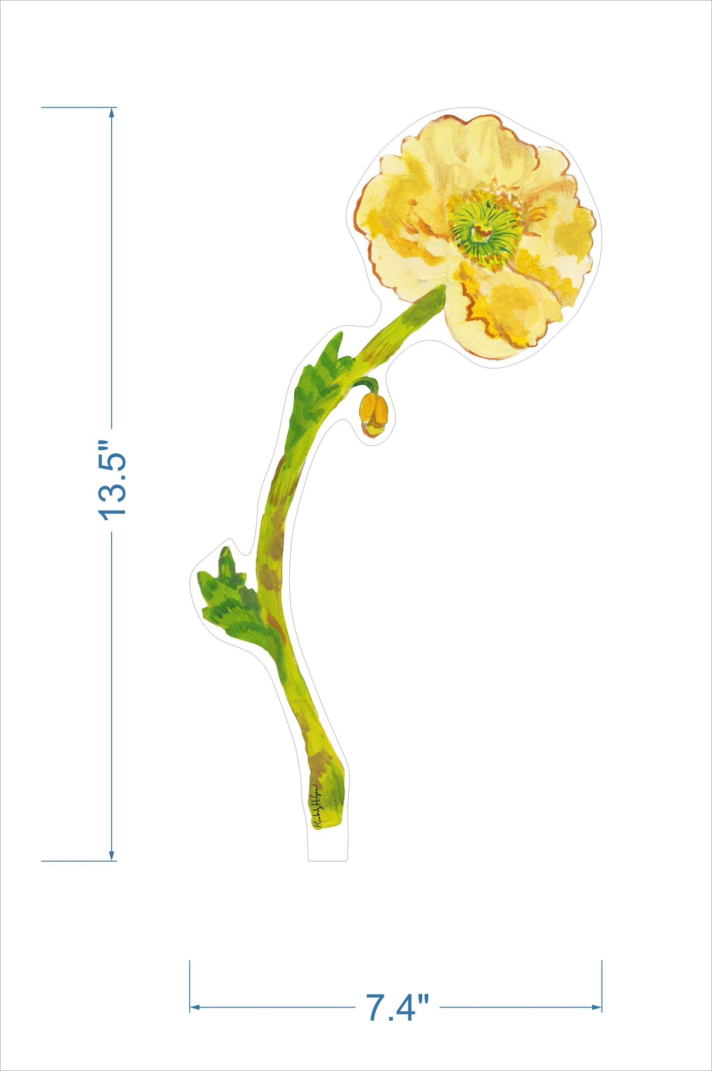 Pale Yellow Iceland Poppy | 0.25in. Acrylic Floral