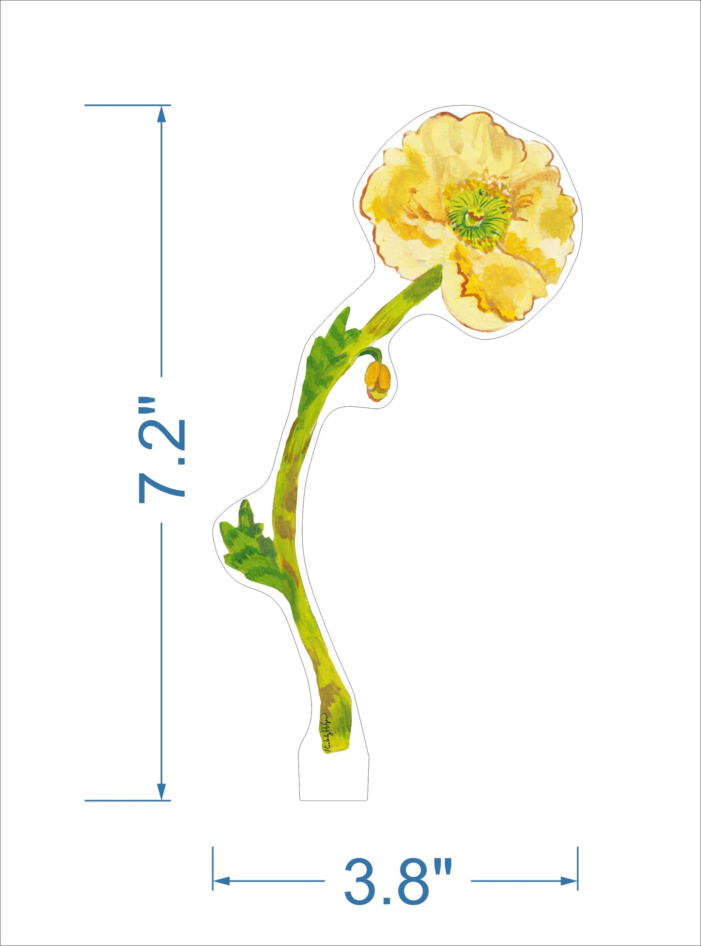 Pale Yellow Iceland Poppy | 0.25in. Acrylic Floral
