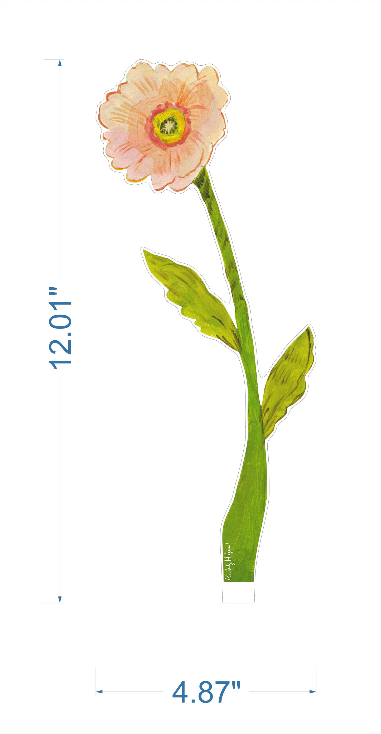Peach Iceland Poppy | 0.25in. Acrylic Floral