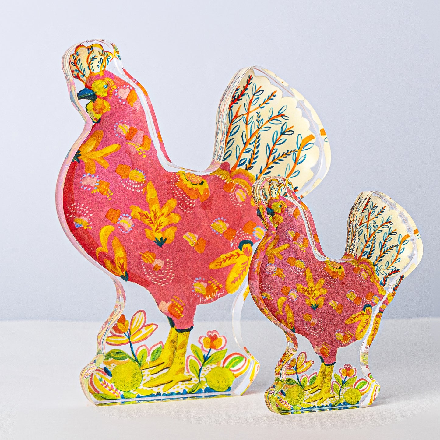 Pink Chicken with Limes Mini | 0.50in. Acrylic Mini