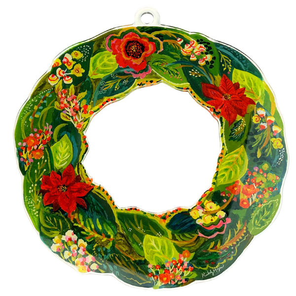 Poinsettia Acrylic Holiday Wreath