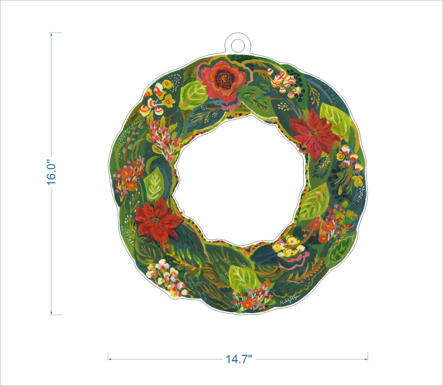 Poinsettia Acrylic Holiday Wreath