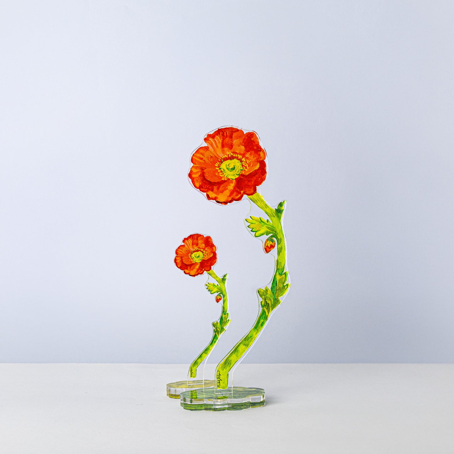 Red Iceland Poppy | 0.25in. Acrylic Floral