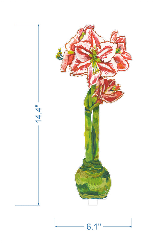 Red Star Amaryllis | 0.25in. Acrylic Floral