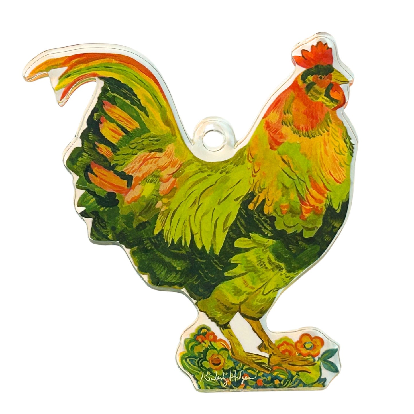 Rooster Chicken Ornament SM KHA-170 | 0.25in. Acrylic