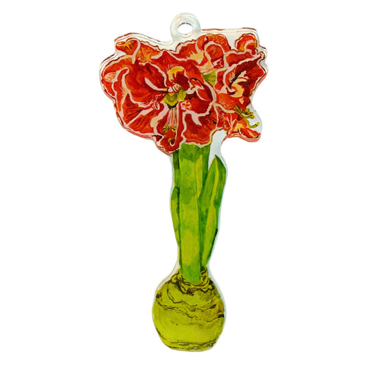Ruffle Amaryllis Ornament KHA-156 | 0.25in. Acrylic