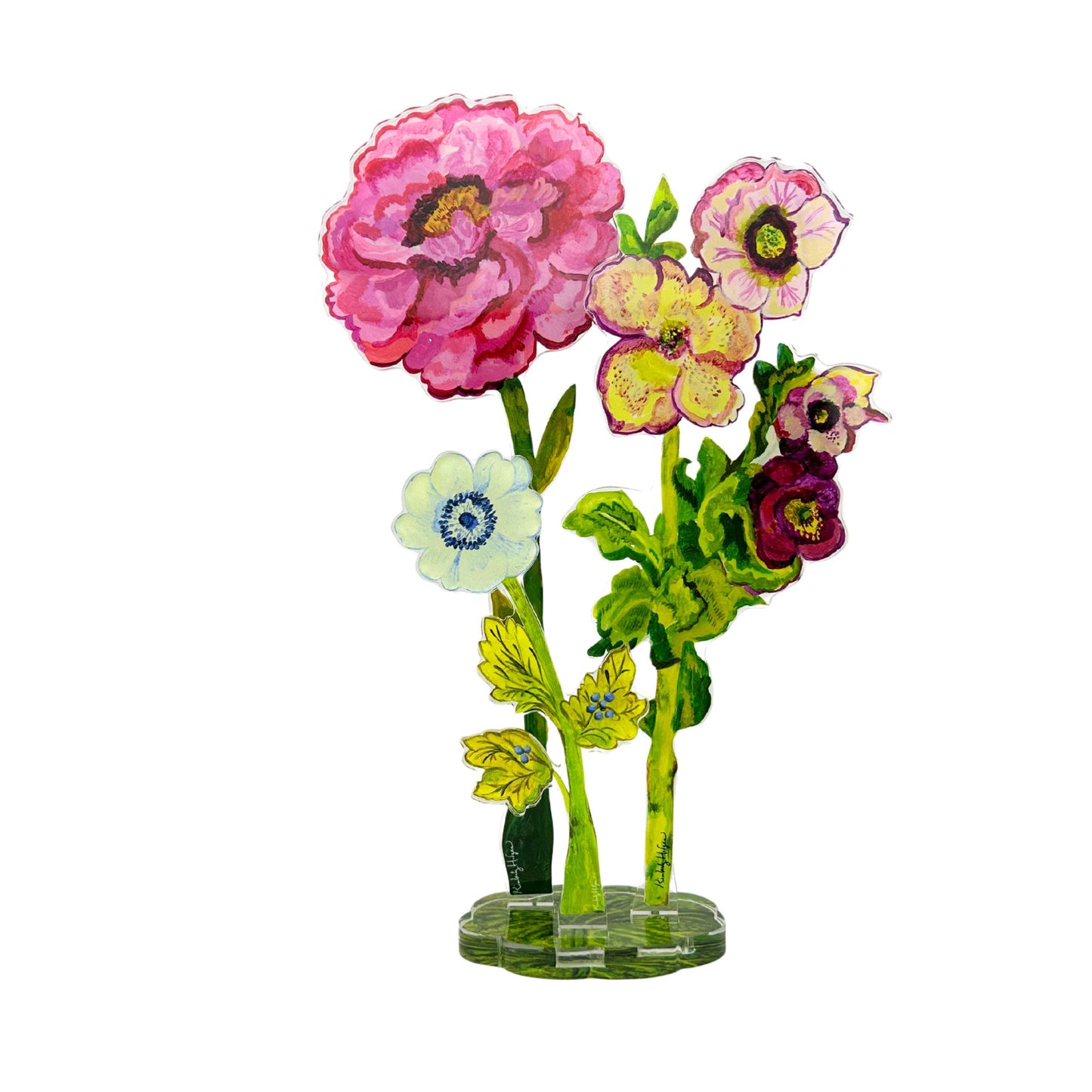 Tall Magenta Peony | 0.25in. Acrylic Floral