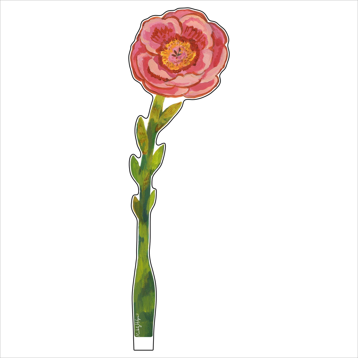 Scarlet Mauve Peony | 0.25in. Acrylic Floral