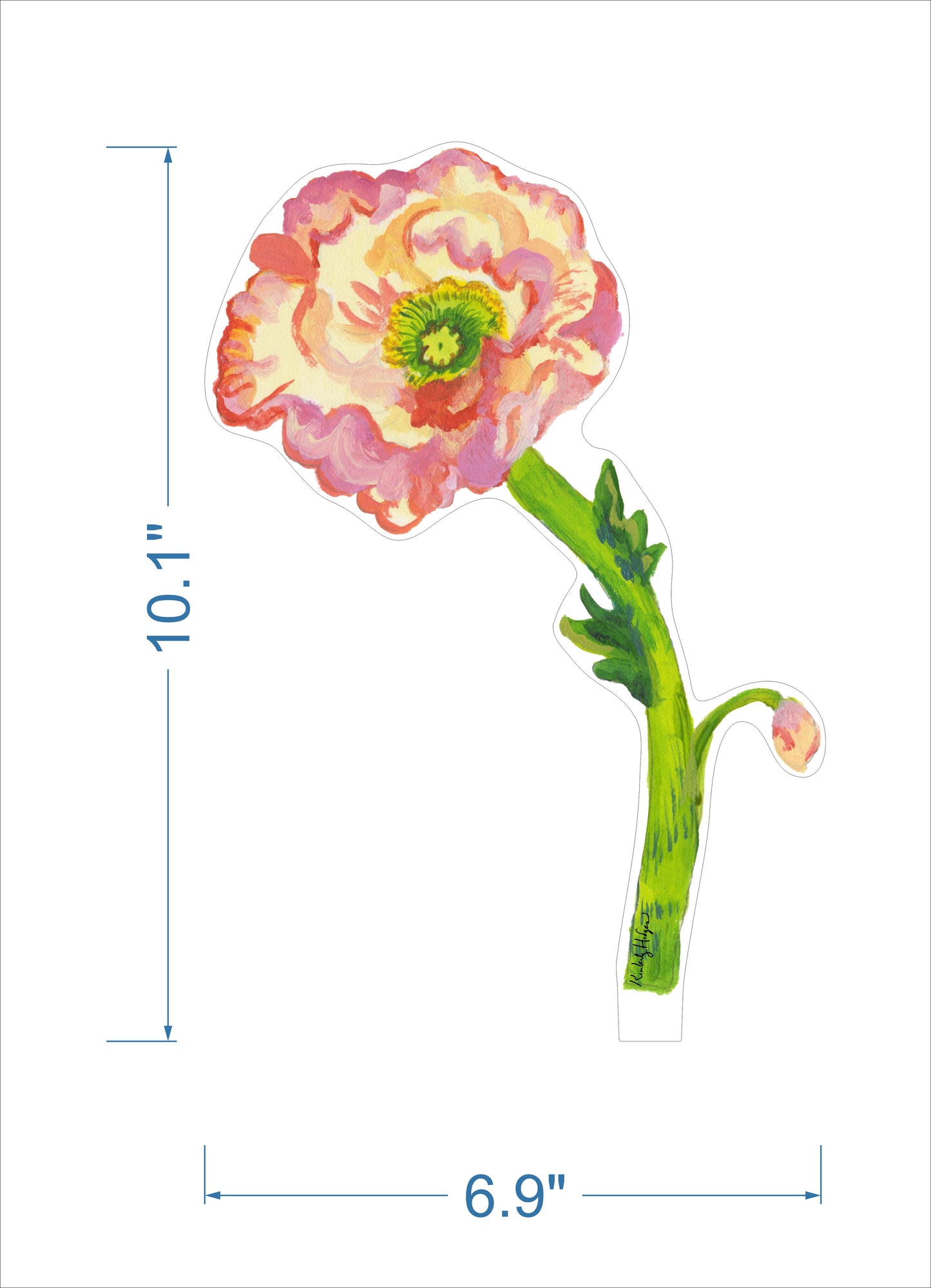 Small Iceland Poppy | 0.25in. Acrylic Floral
