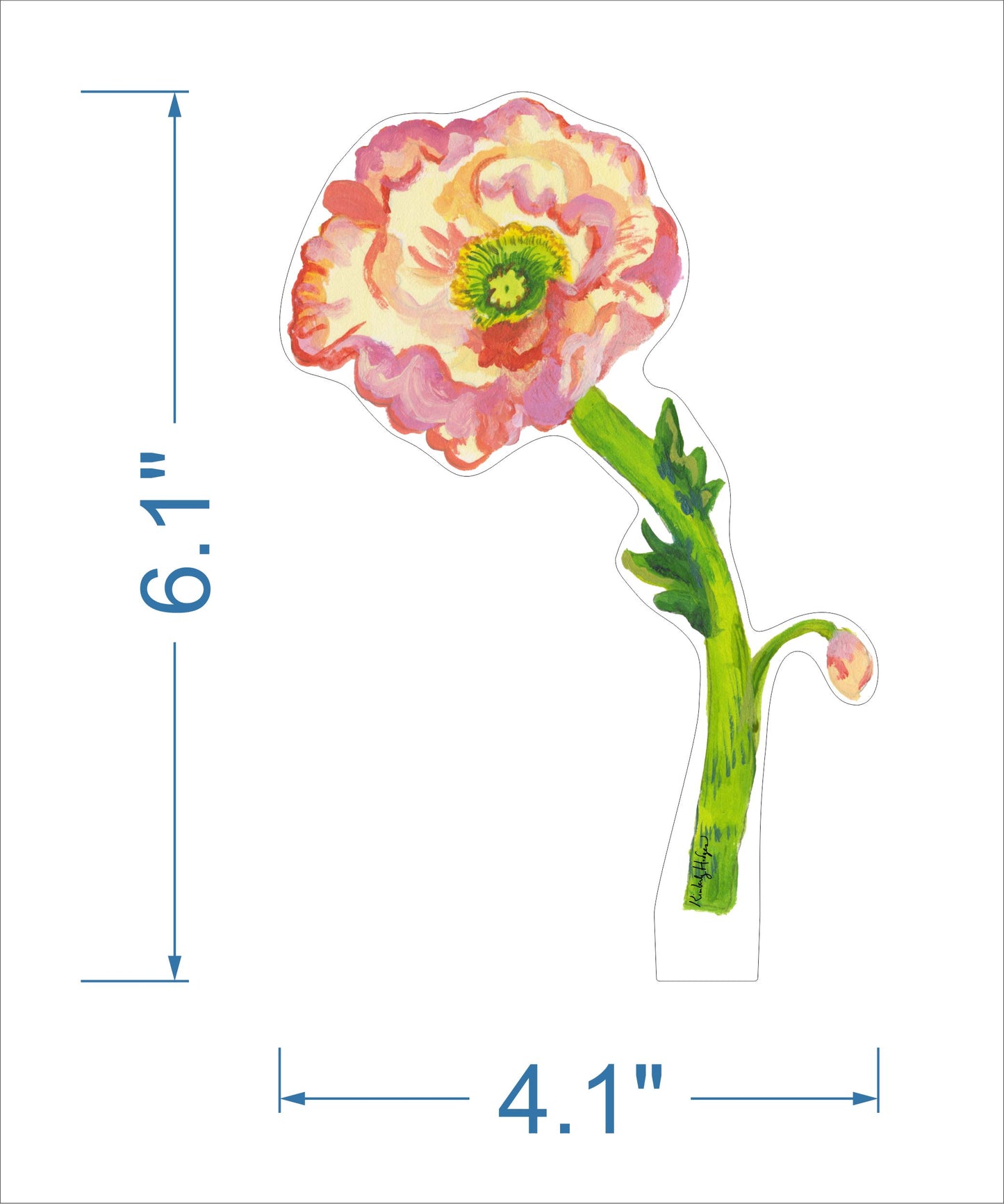 Small Iceland Poppy | 0.25in. Acrylic Floral