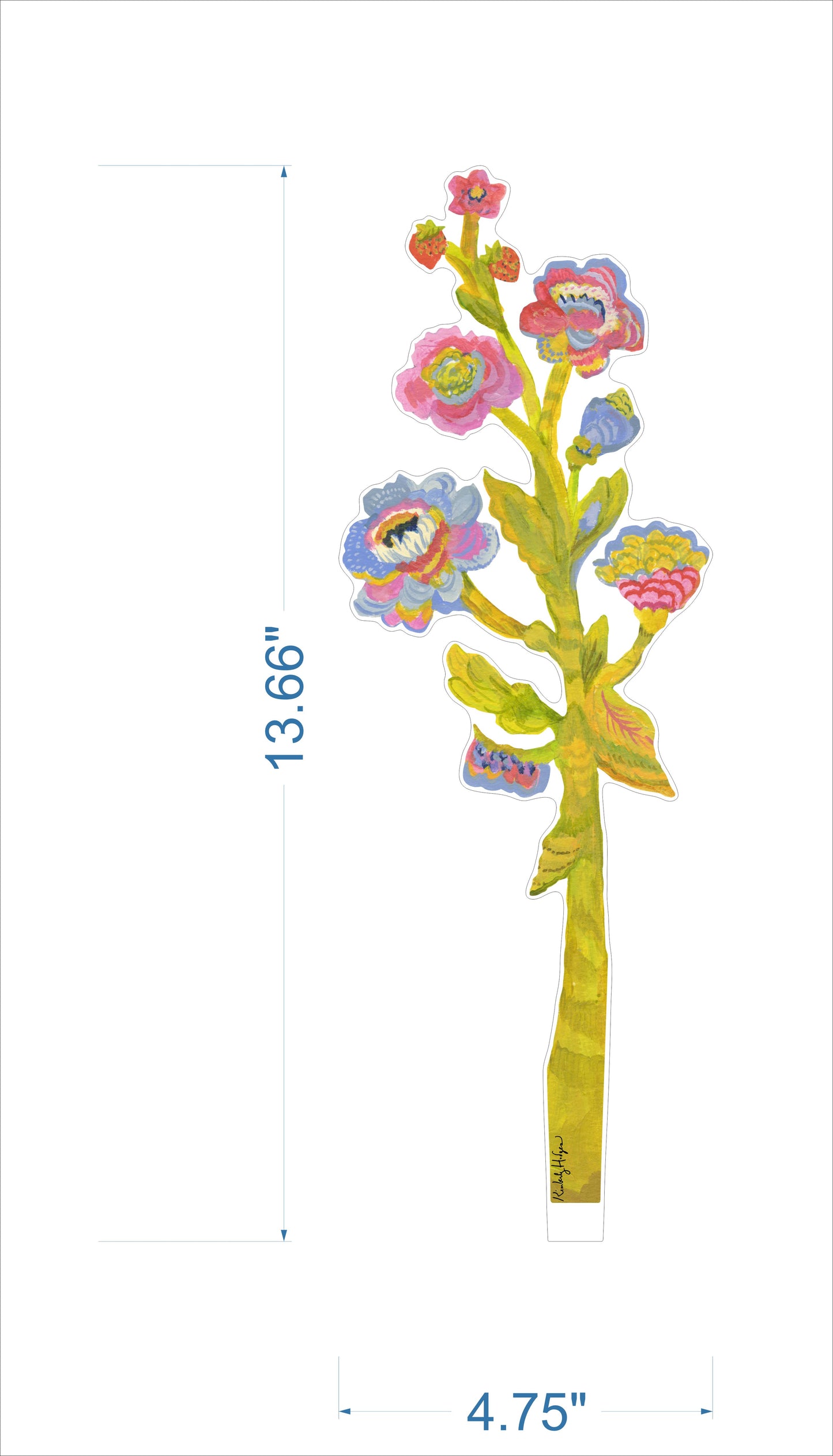 Strawberry Stalk | 0.25in. Acrylic Floral