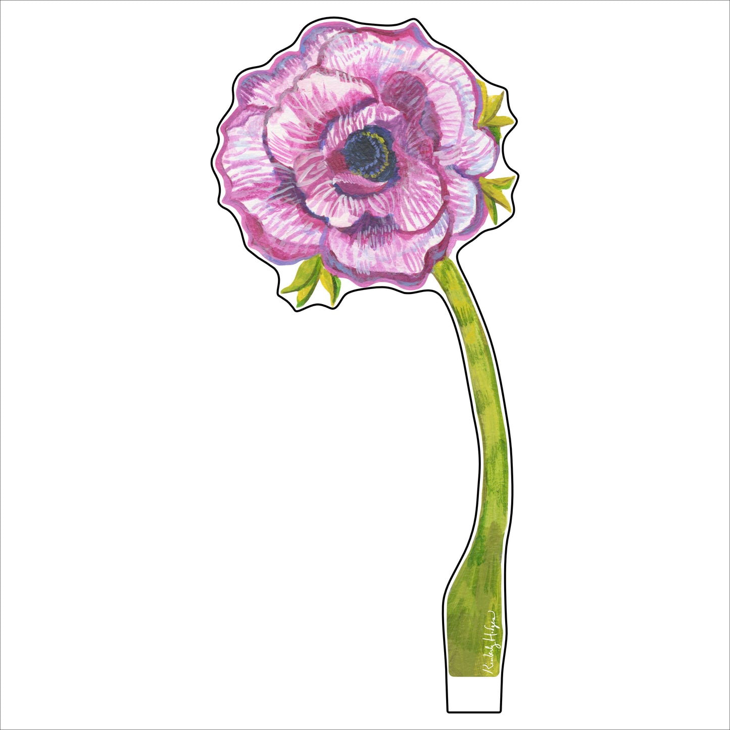 Striped Anemone | 0.25in. Acrylic Floral