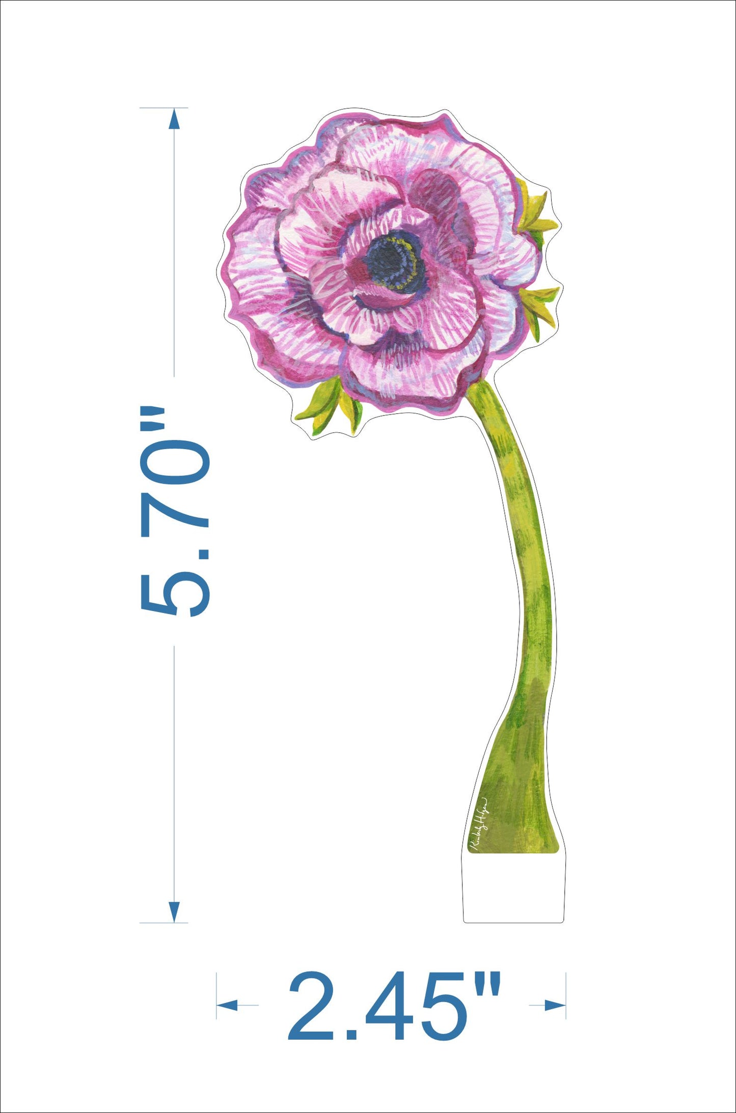 Striped Anemone | 0.25in. Acrylic Floral