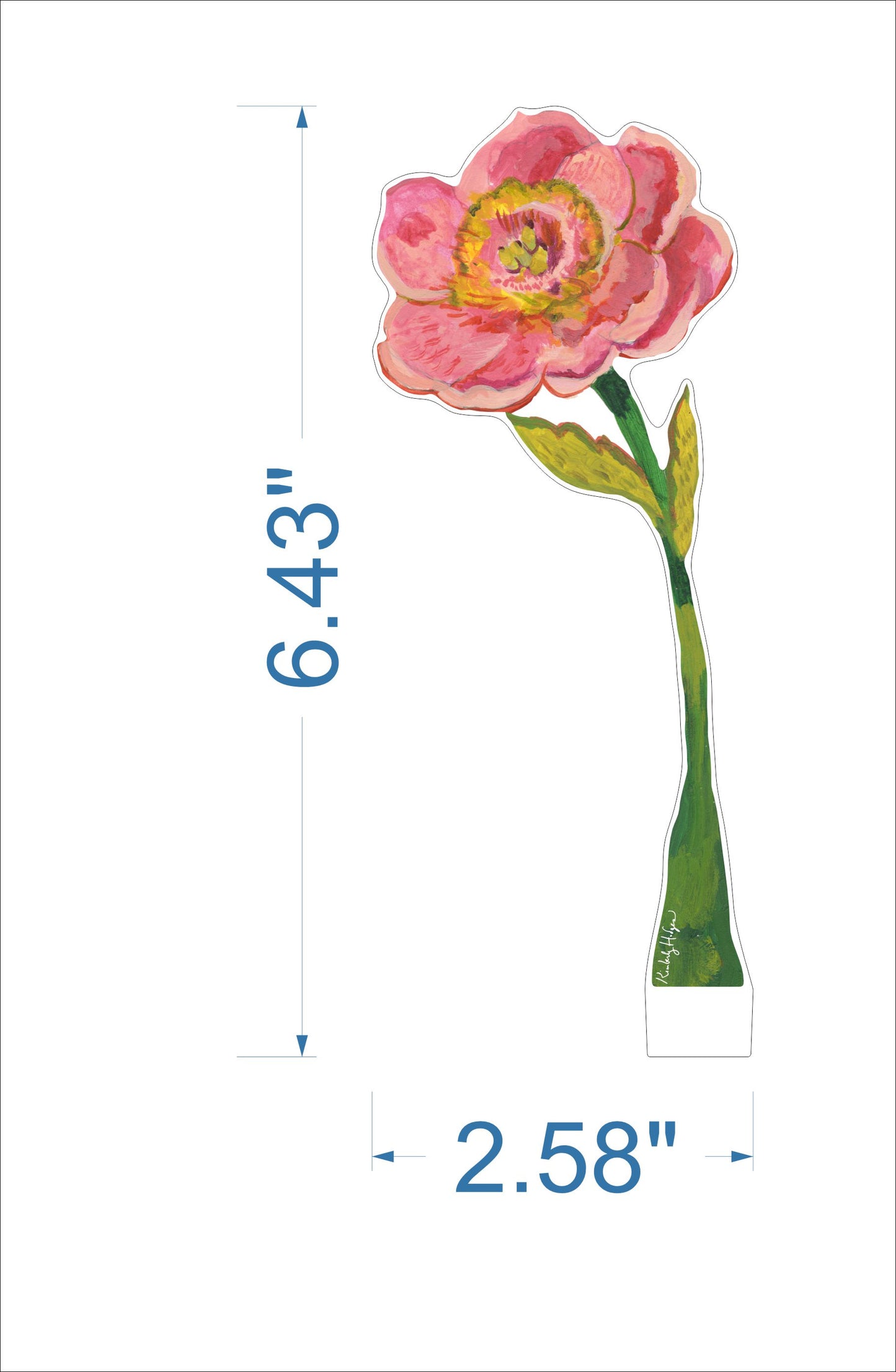 Sweet Pink Peony | 0.25in. Acrylic Floral