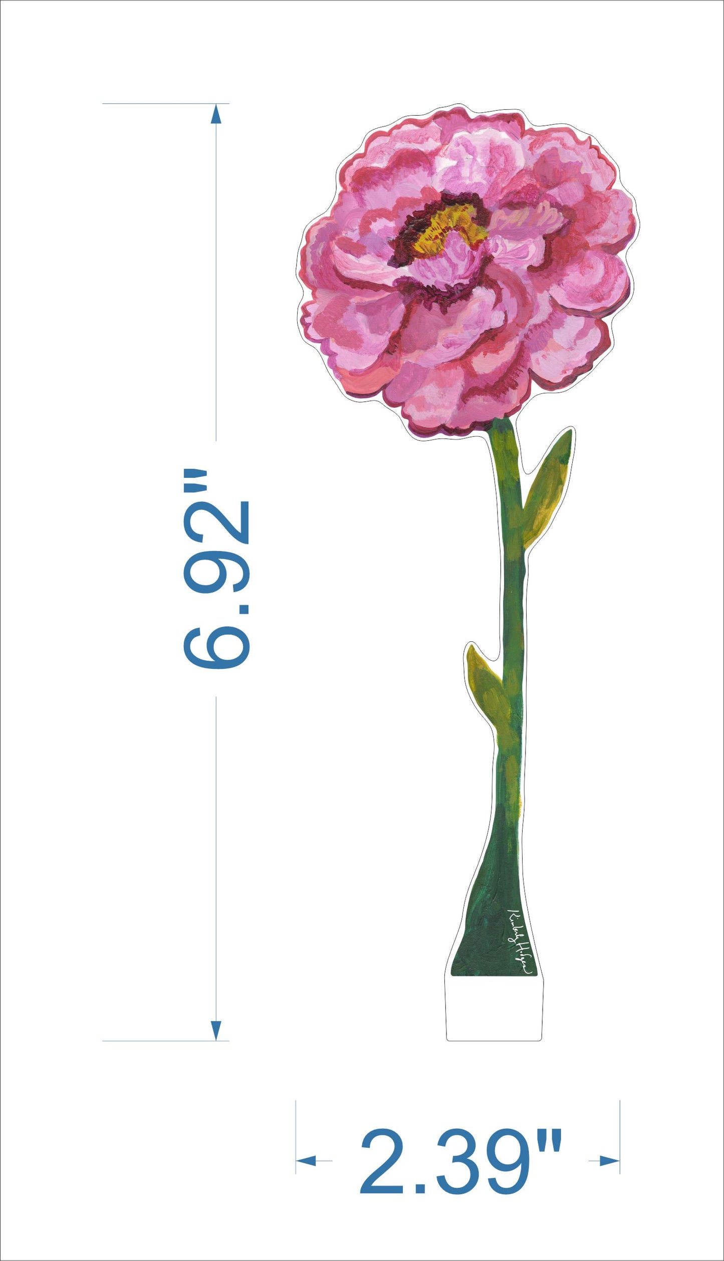 Tall Magenta Peony | 0.25in. Acrylic Floral