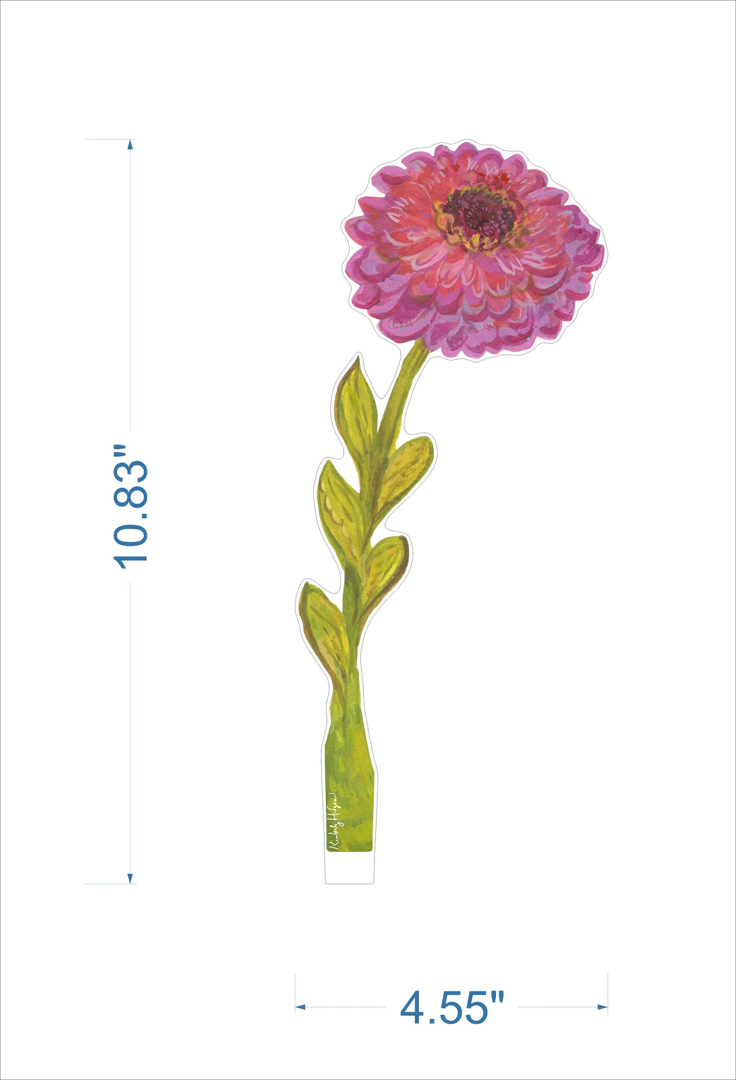 Thistle Zinnia | 0.25in. Acrylic Floral
