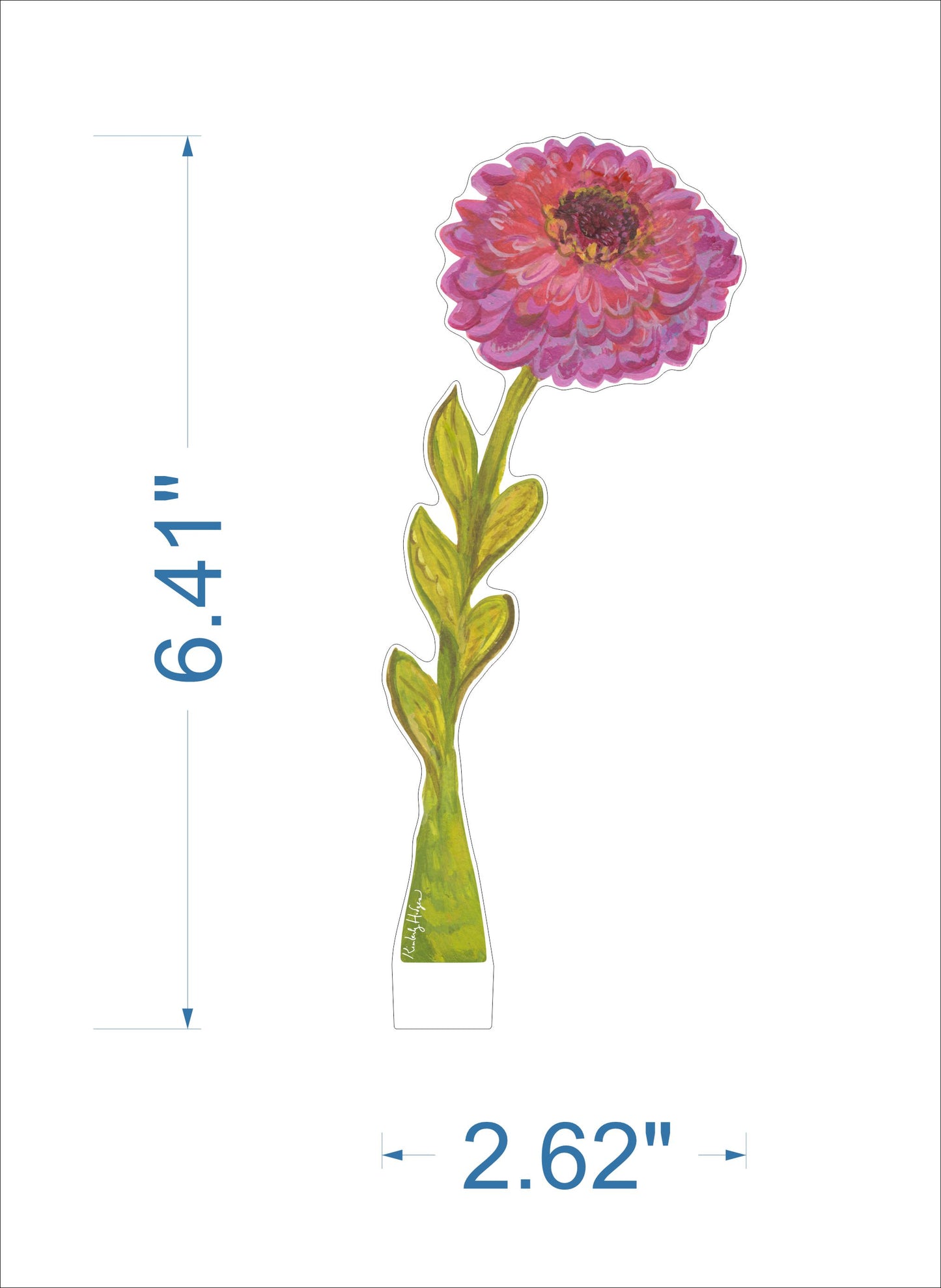 Thistle Zinnia | 0.25in. Acrylic Floral