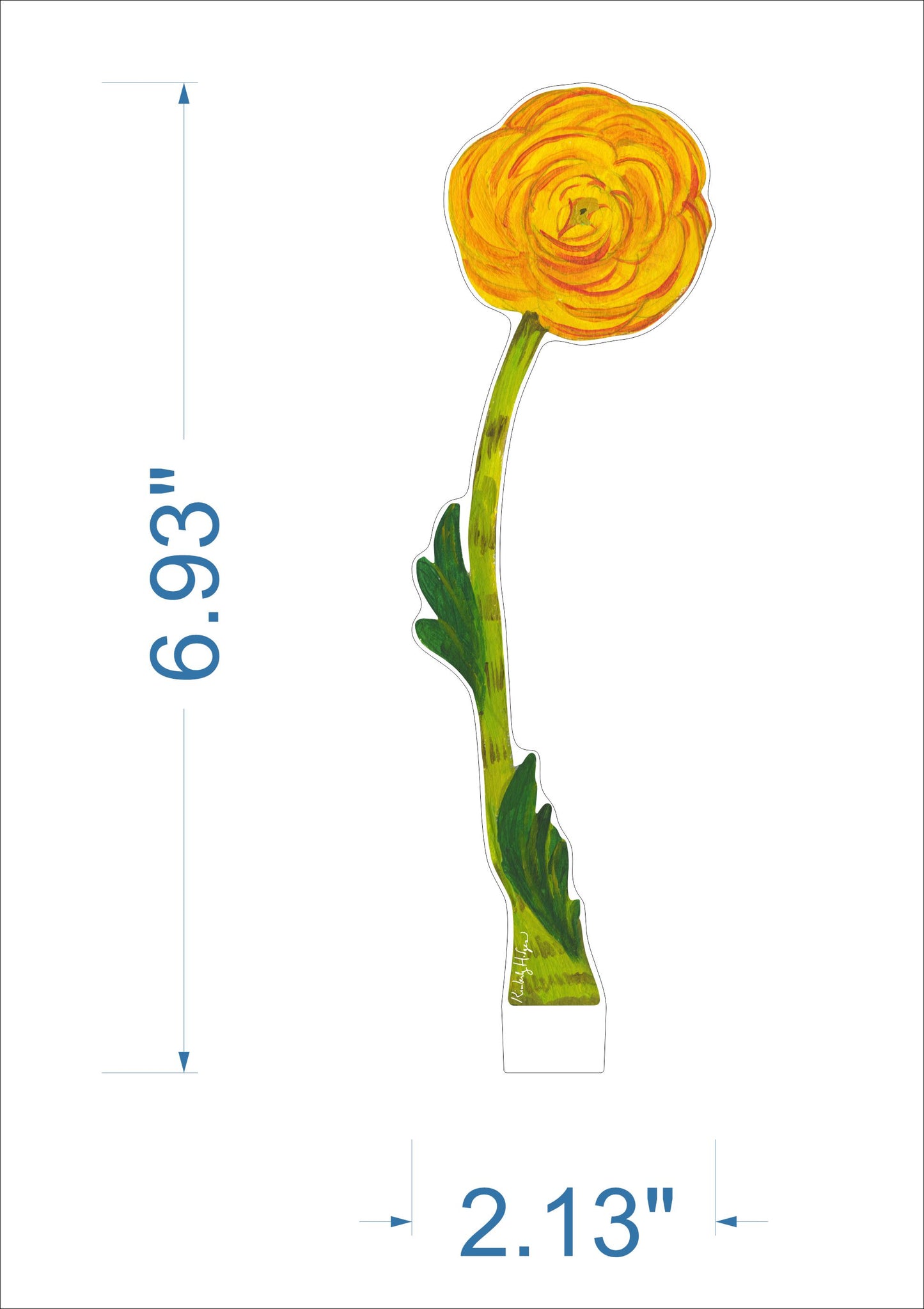 Yellow Ranunculus | 0.25in. Acrylic Floral