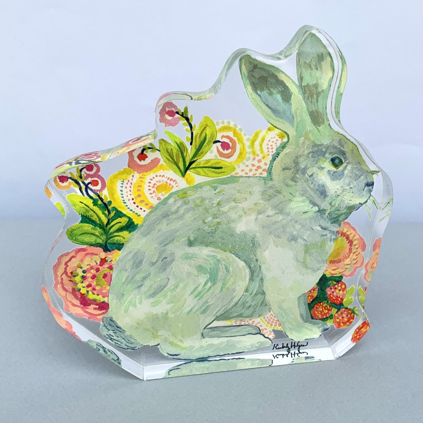 Strawberry Rabbit Acrylic Cutout Shelfie 0.75 inch Wholesale
