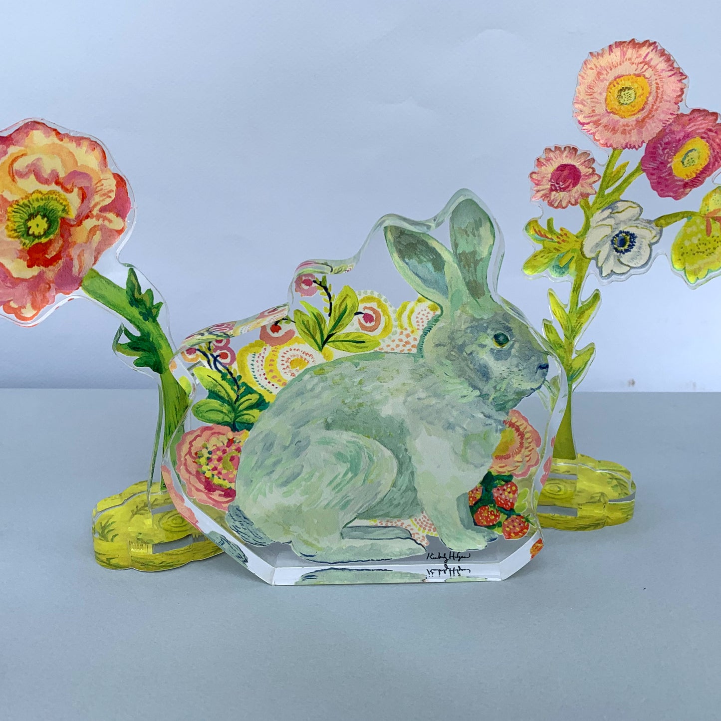 Strawberry Rabbit Acrylic Cutout Shelfie 0.75 inch Wholesale
